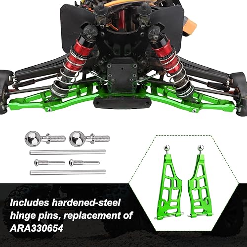 Miniatura 4 de Brazos de suspensión delantera inferior de aluminio para Arrma 18 KratonOutcastNotoriousTalion 6S BLX actualiza piezas reemplazar ARA330656 negro