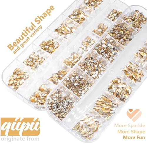 Miniatura 32 de 4 Boxes Emerald Green Rhinestones Glitters 24 Shapes K9 Glass Gems Stones Flatback Round Diamonds Crystals Nail Art Charms Supplies for Nails Faces