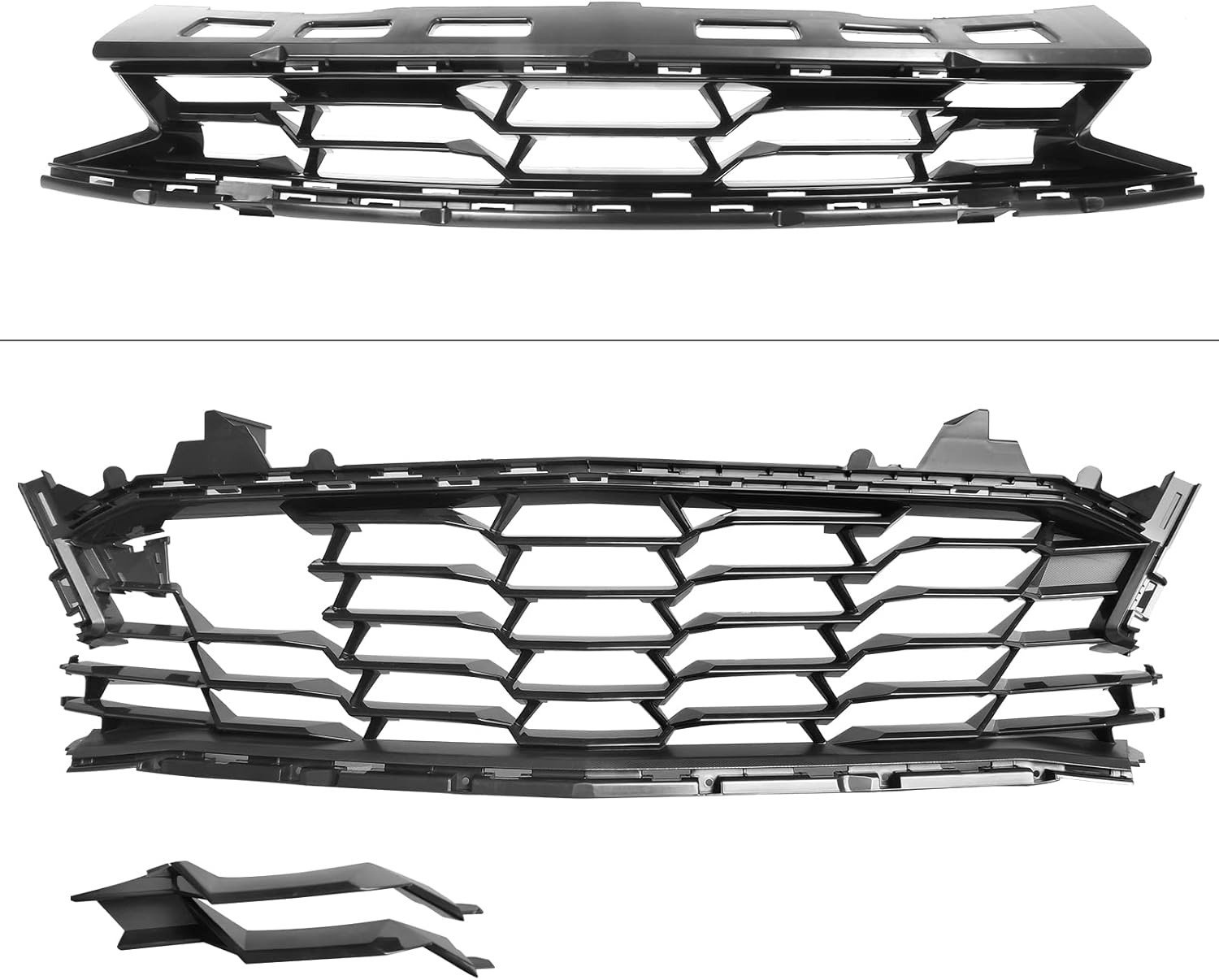 IKON MOTORSPORTS, Front Bumper Cover Compatible With 2019-2024 Camaro LS LT LT1, 19 SS Style Unpainted Black PP Bumper Conversion Guard Bodykit