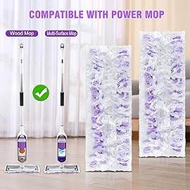 25 Count Disposable Heavy-Duty Power Mop Pads Refills for Swiffer Power Mop,Replacement Floor Cleaning Refills, Non-Washable & Unscented, Compatible with Swiffer PowerMop (Quick-Absorb, No Residue)