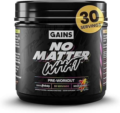 Gains in Bulk No Matter What Pre Workout Powder, with Paraxanthine, Amino Acids & L Theanine, Training Supplement for Athletes & Active Lifestyles,