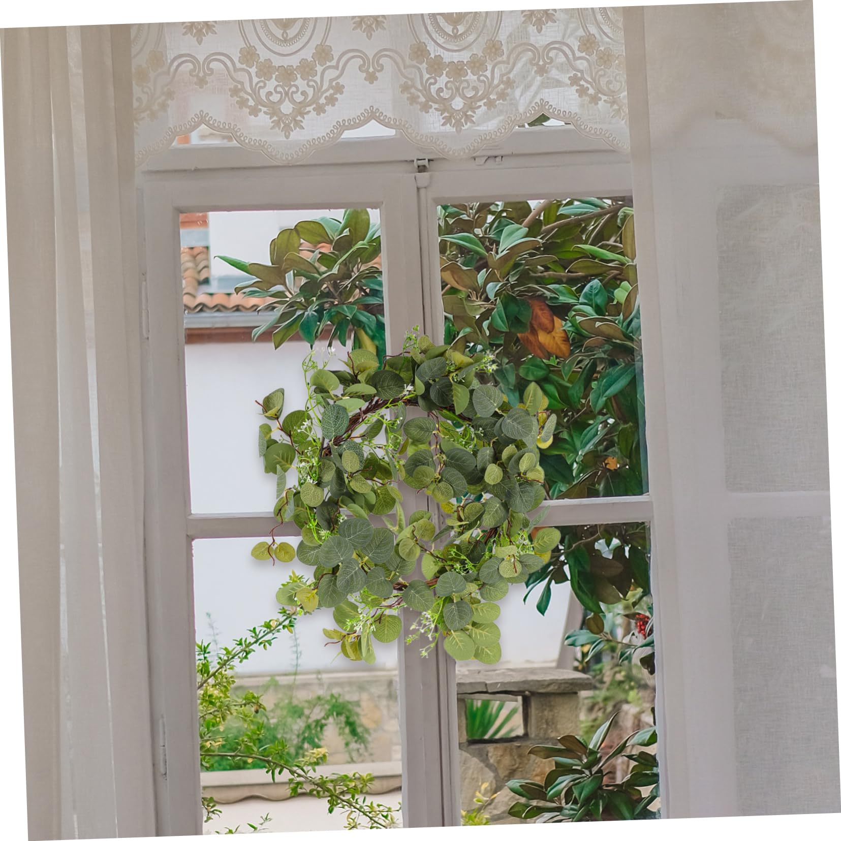 Guirnalda Artificial de Eucalipto Verde para Puerta de Entrada