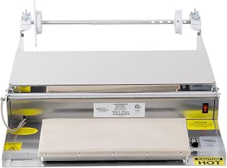 Winholt WHSS-1 Film Wrapping Dispenser, Counter Type, Aluminum & Stainless Steel, Teflon Hot Plate, ETL Listed, Holds 18"x8" Rolls, 3" Core Adapter, 115V, 750W, Ensures Fresh Food Protection