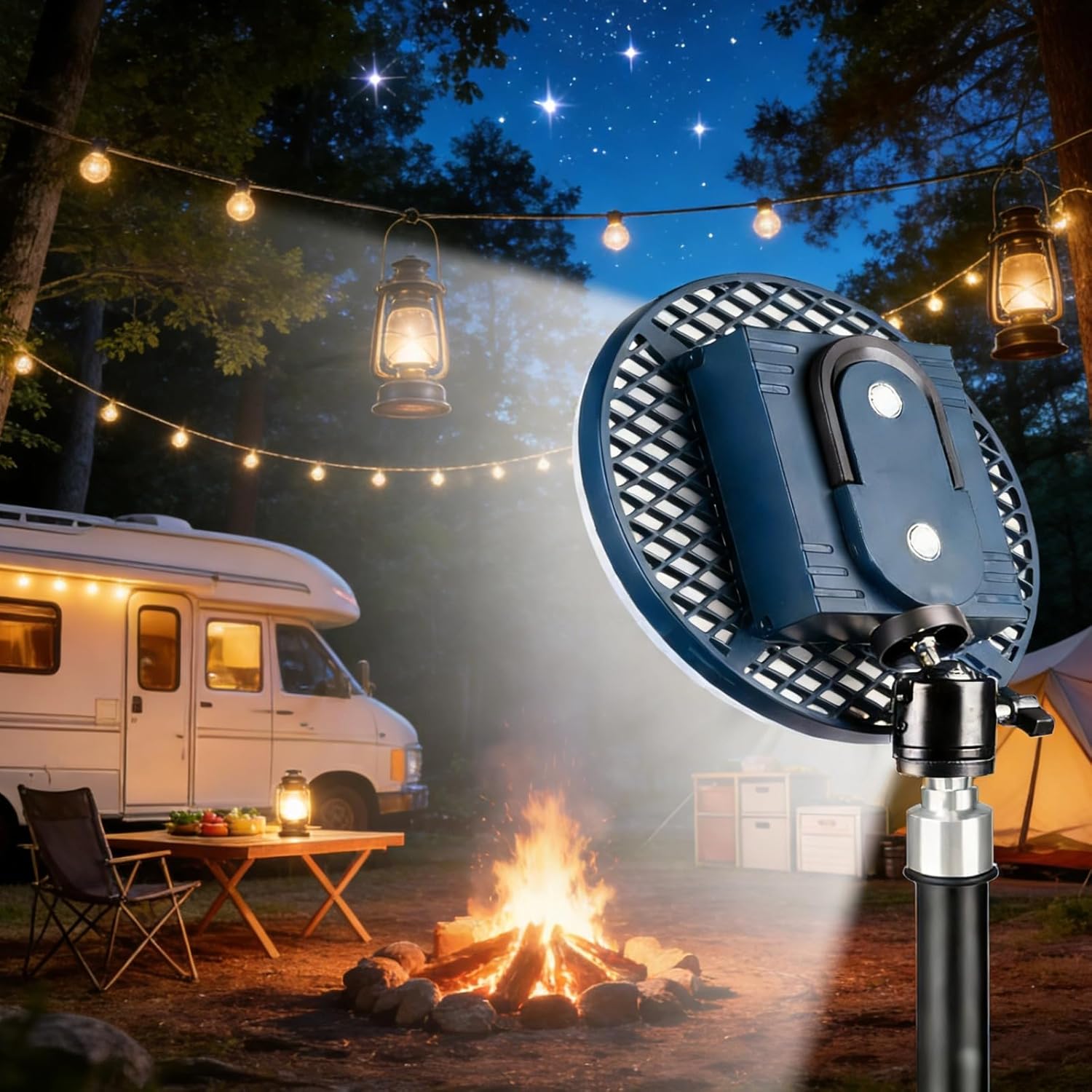 Solar Camping Lantern, Power Failure Emergency Light, Digital Display, Type-C, Strong Attachment, Portable Led Light