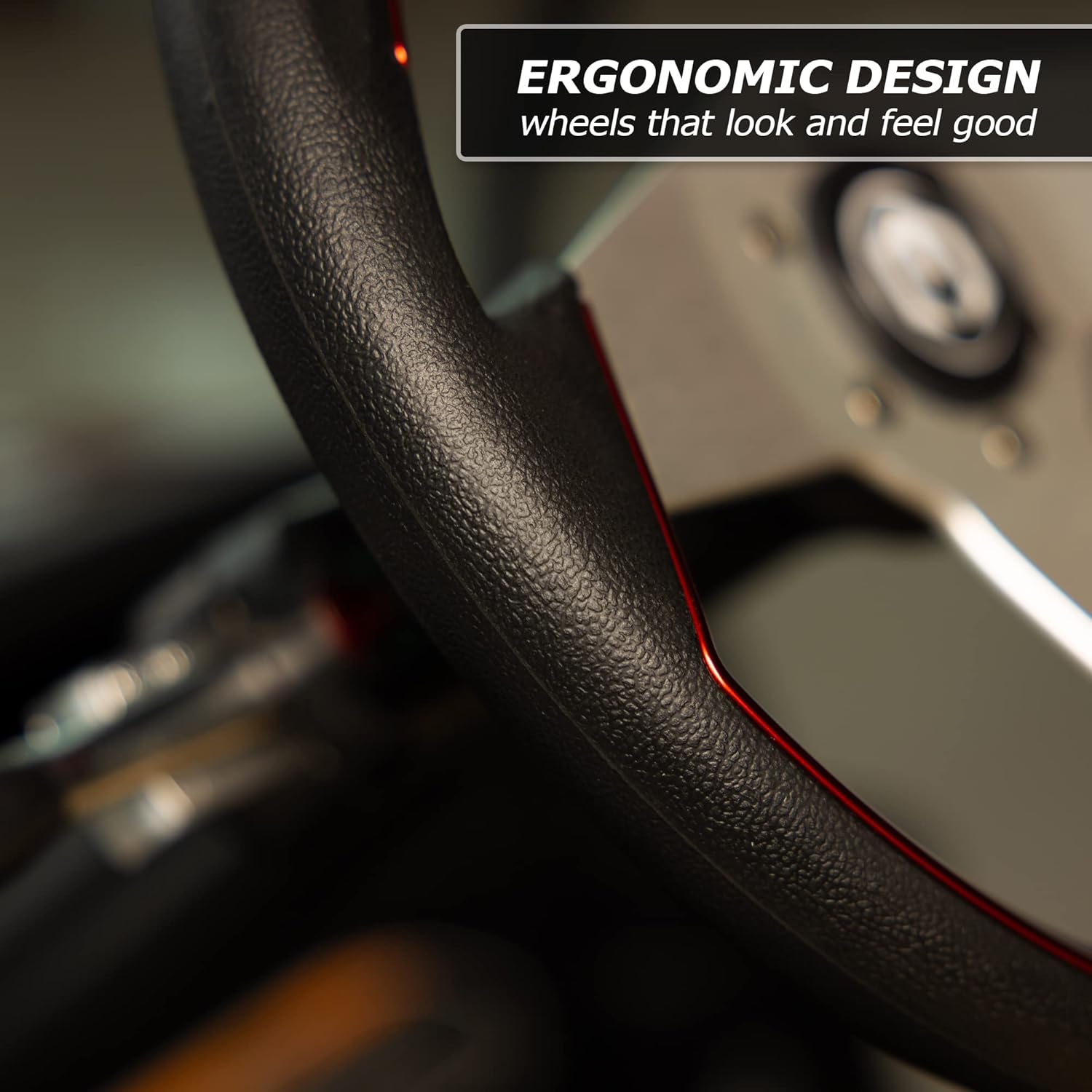 MODZ Zilker Golf Cart Steering Wheel with Adapter - Fits Club Car Precedent [2004-Up] - Red and Black