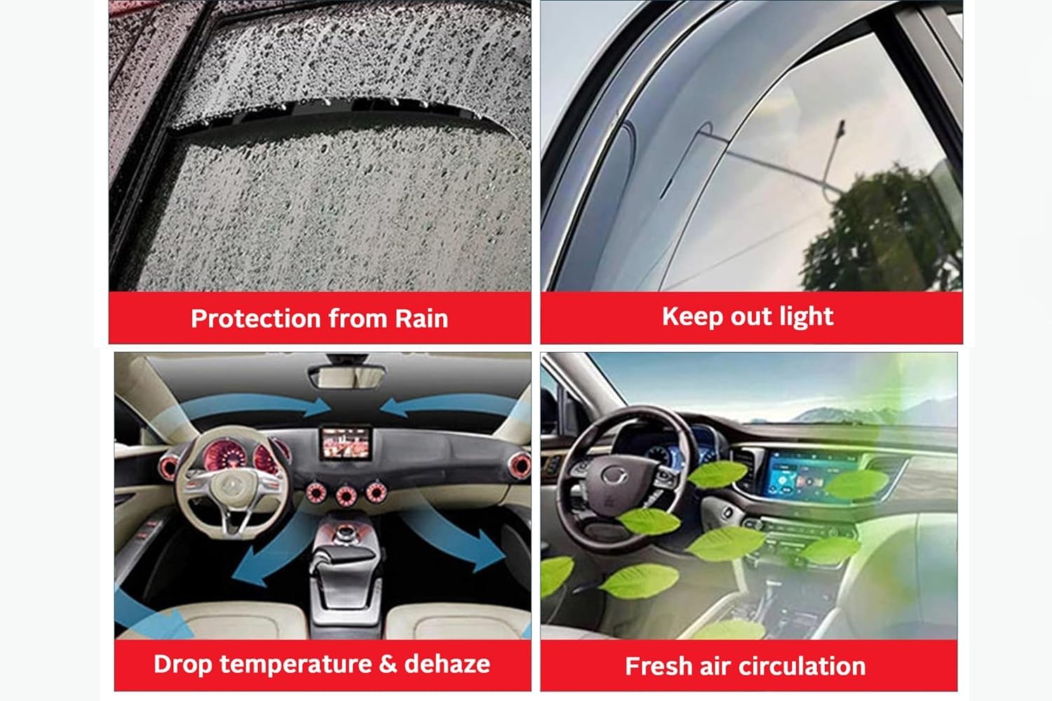 Deflectores de Viento y Lluvia para BMW X3 2018 2019 2020,Juego de deflectores de Viento, Protectores de Lluvia.