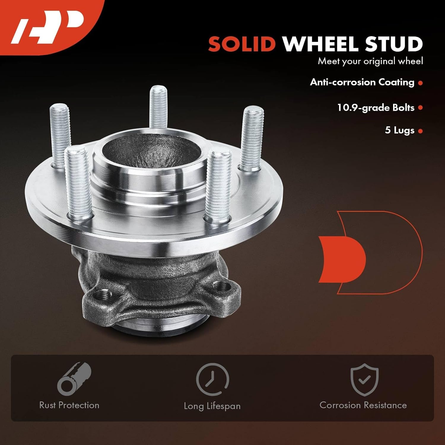 A-Premium Rear Wheel Bearing and Hub Assembly with 5-Lug Compatible with Mazda 3 2004-2013, 3 Sport 2009-2013, 5 2006-2010/2012-2017 - Image 9