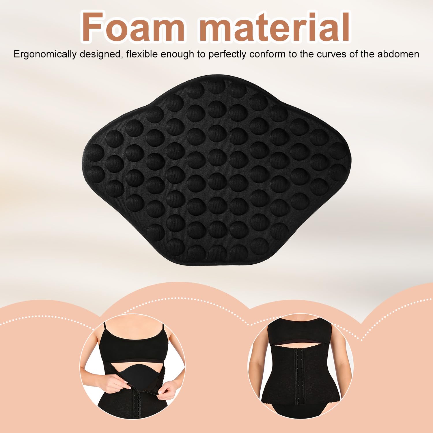 Lyreh 2uds Tabla de Compresión Abdominal de Espuma Lipo, Tabla Espuma Lipo Esponjosa para Liposucción Postoperatoria Relleno Cintura Antiflacidez La Piel (Negro)