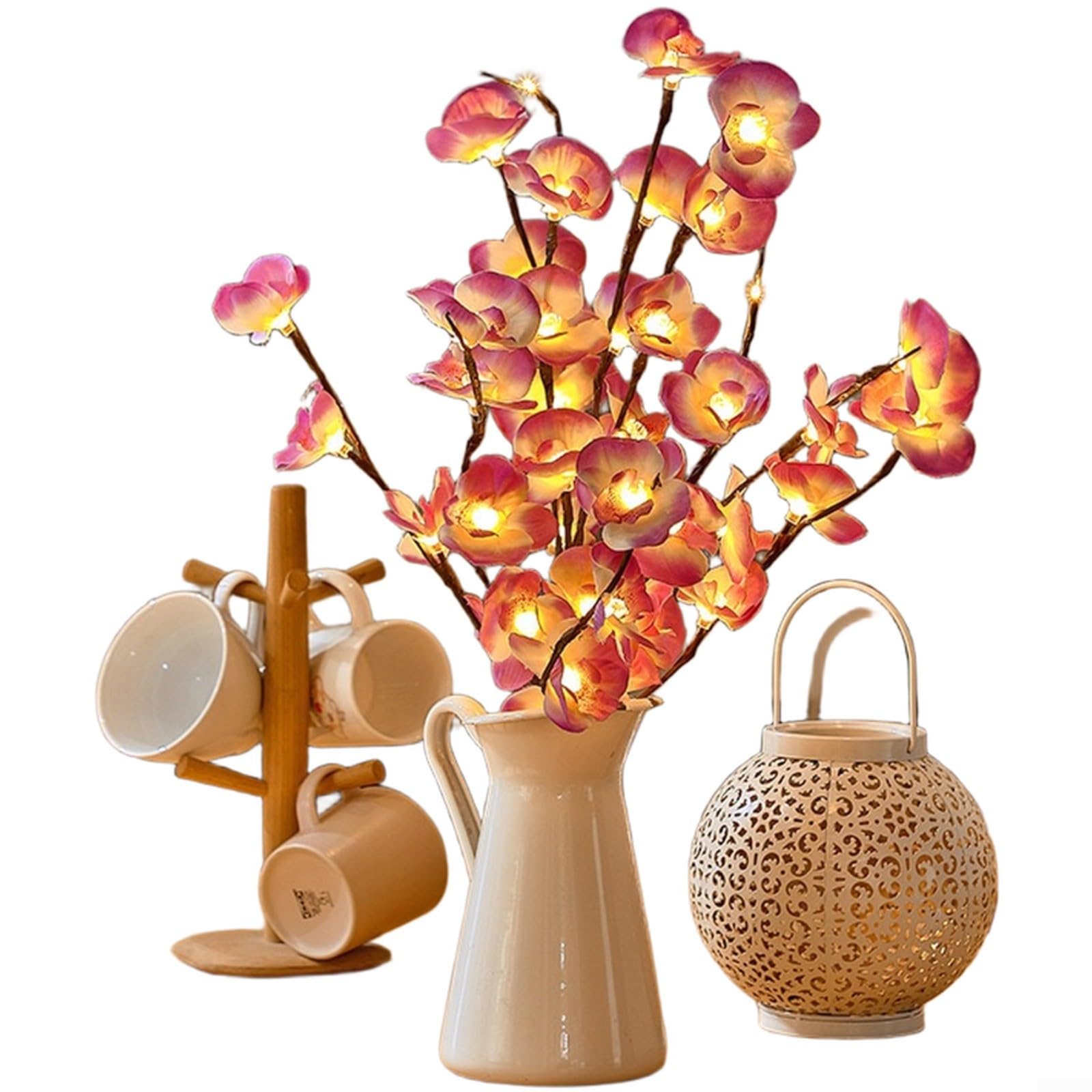 Ramas LED moradas Phalaenopsis iluminan salones y festivales 6