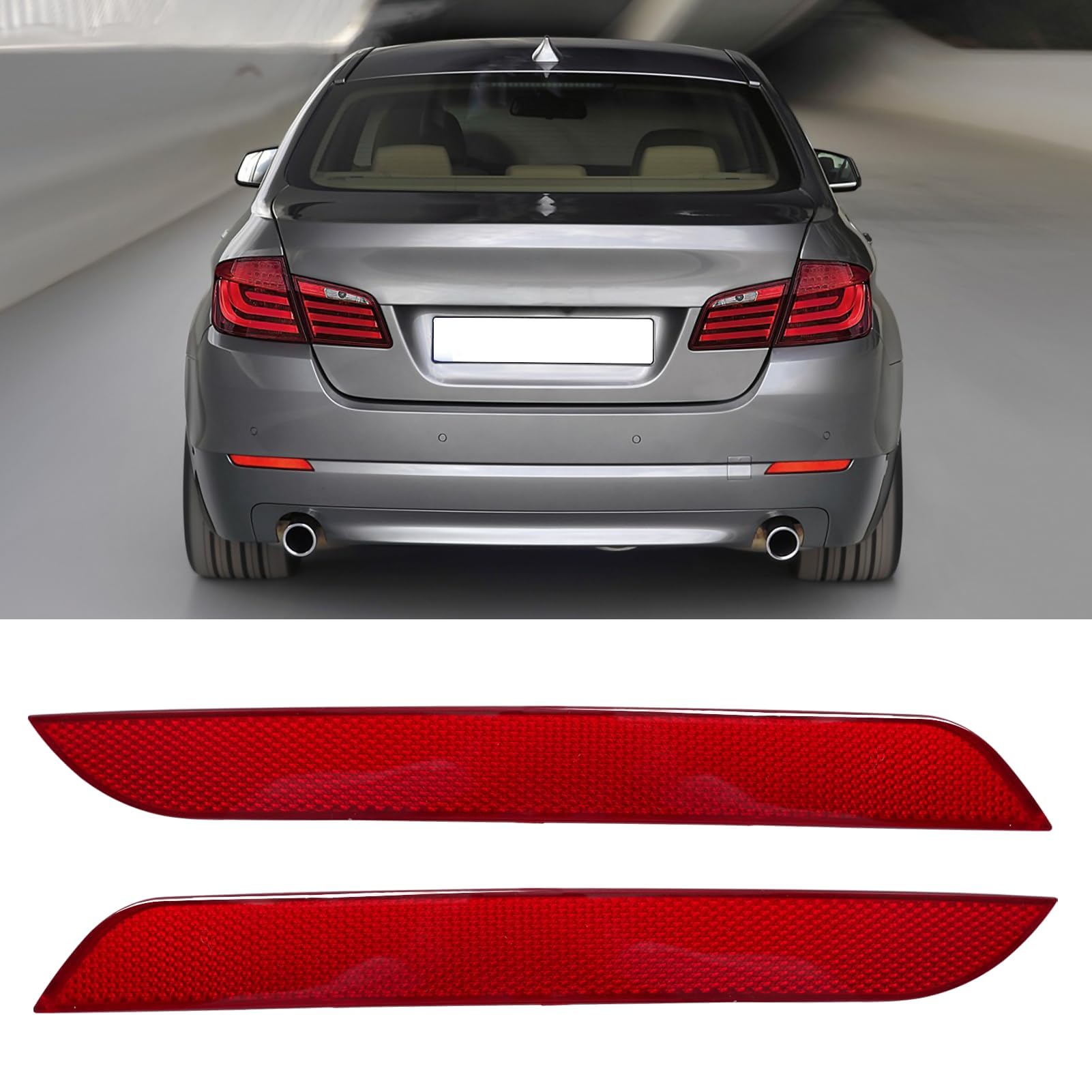 Photo 1 of Jaronx Red Rear Bumper Reflector for BMW 5 Series F10 2011-2013
