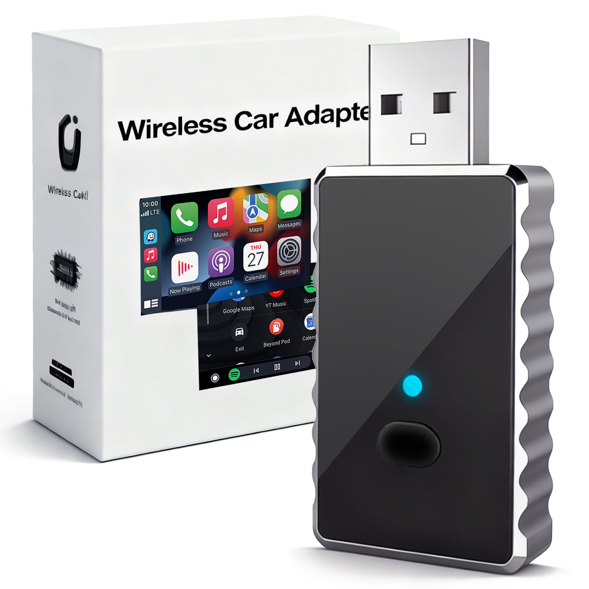 Wireless Carplay Adapter, 2 in 1 Android Auto Wireless Adapter 2025 AI Box Carplay, Plug and Play Mini CarPlay Android Auto for Cars, Convert Wired to Wireless Supports Car Original Control-image-8