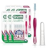 GUM Proxabrush Go-Betweens - Moderate - Interdental Brushes - Soft Bristled Dental Picks for Plaque Removal & Gum Health - Safe for Braces & Dental Devices, 10ct (Pack of 6)