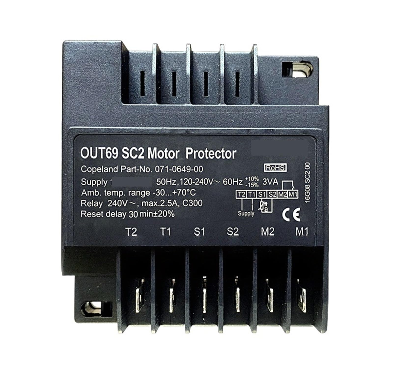 KOSBO Wheel Compressor Protection Module OUT69 SC2/INT69 SC2 071-0649-00, Motor Thermal Protector Original(115～230V)