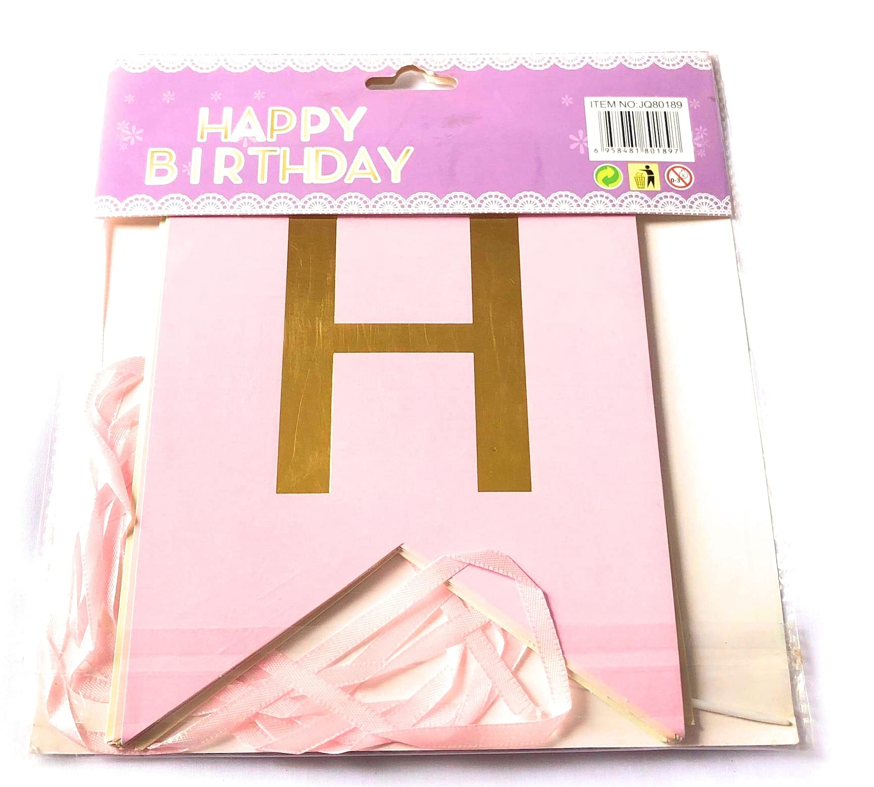 The Gift Boutique | 🎁 Party Happy Birthday Banners Classic 1 pc Paper Made (Baby Pink Teal)