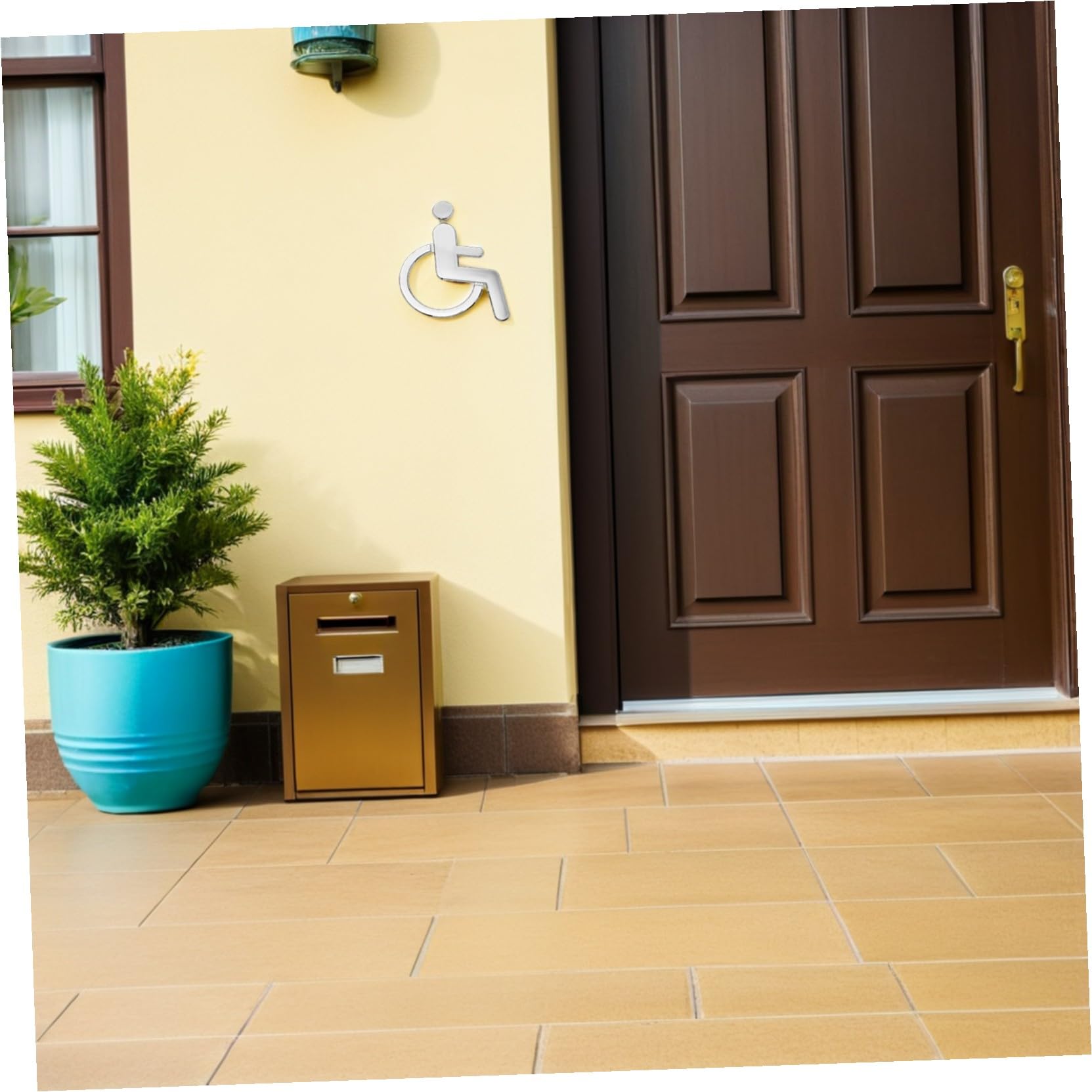 6 Piezas Señales de Aseo para Discapacitados Adhesivas Indicador de Baño Accesible con Símbolo de Silla de Ruedas Pegatinas para Puertas de Baños Hoteles Oficinas y Edificios