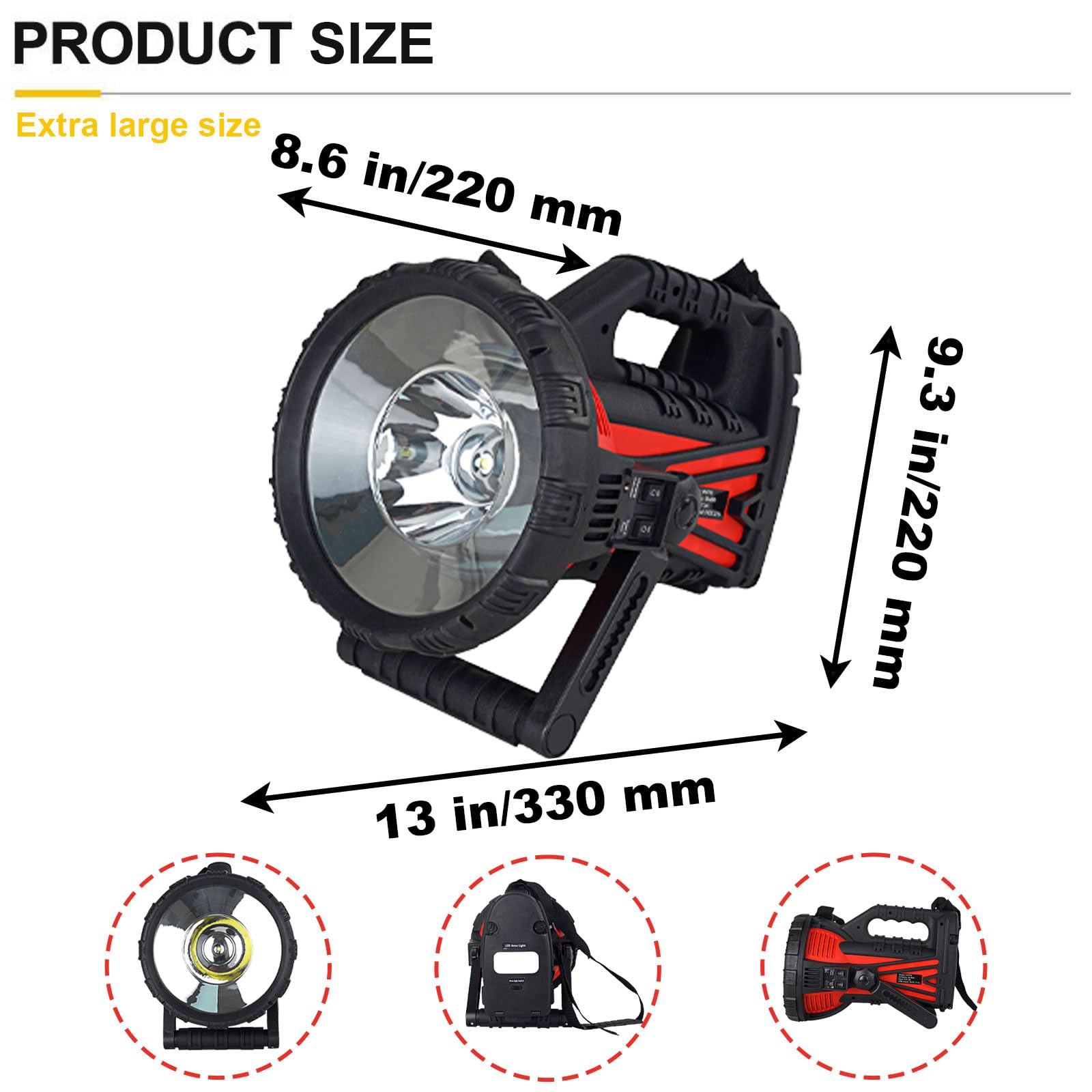 Foco LED remoto de alta potencia, linternas LED recargables de alto lúmenes, potentes linternas LED de mano para emergencias y camping