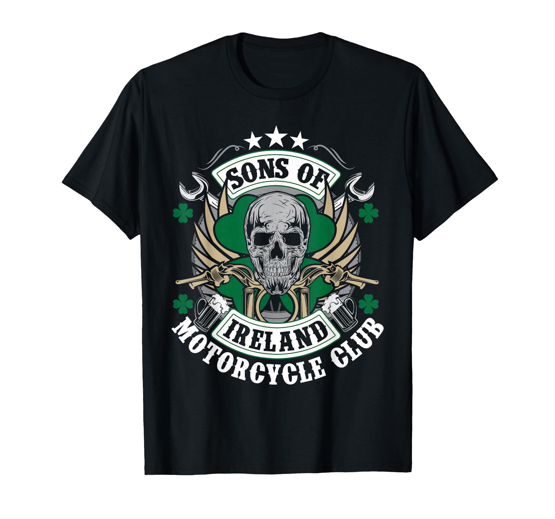 Sons Of Ireland Motorcycle Club Biker Skull T-Shirt