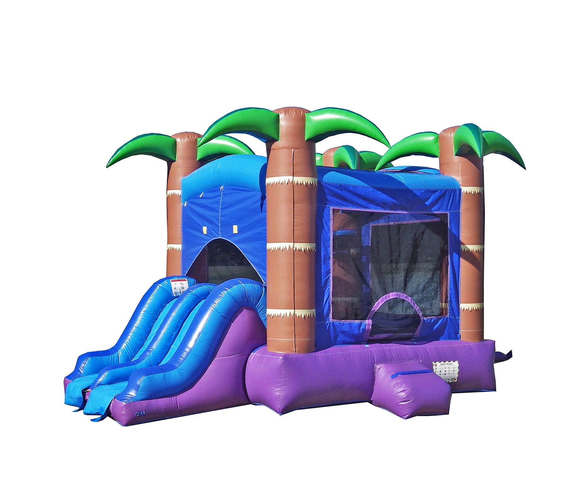 Enchanted Forest Bounce House And Dual Slide Combo With Pool