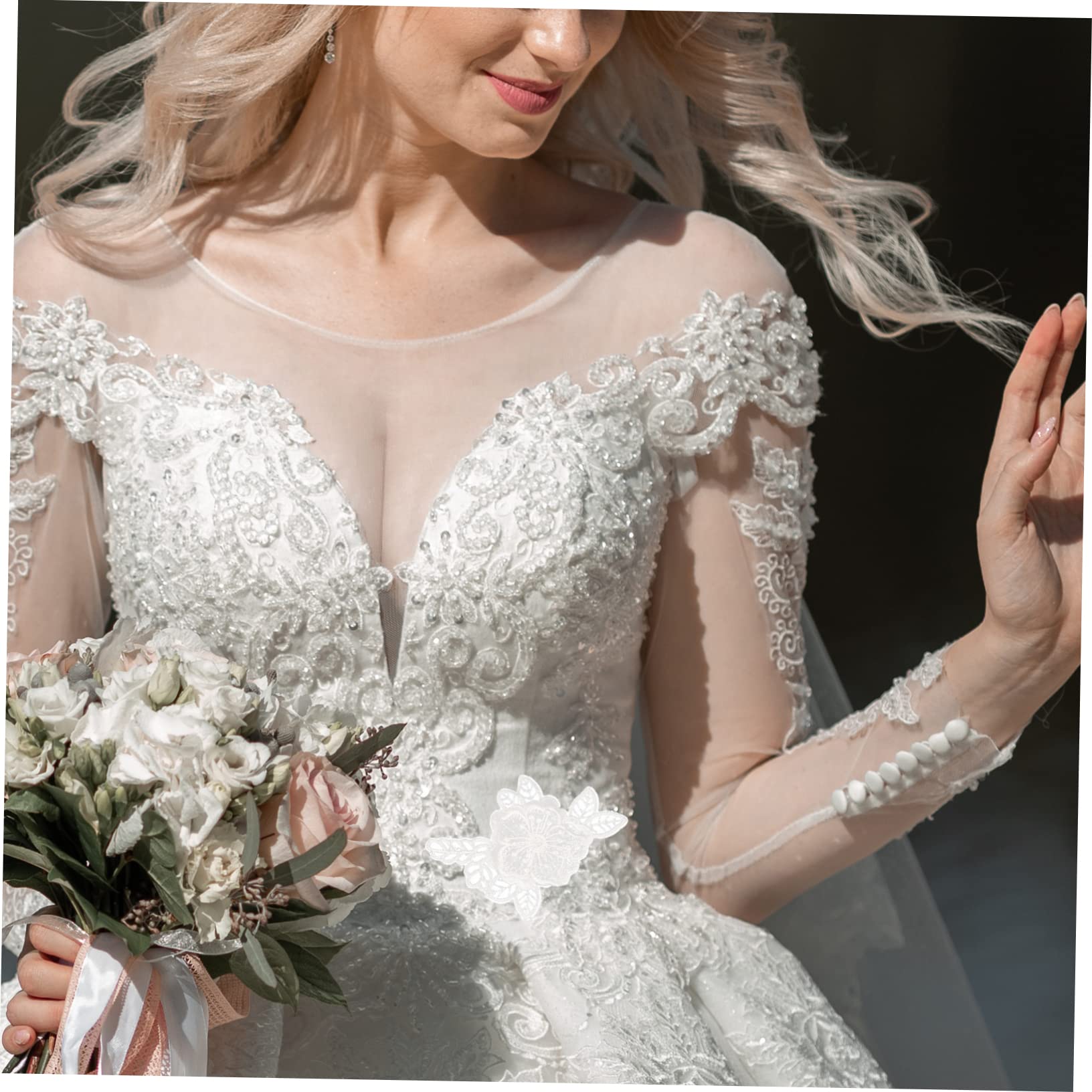 VILLCASE 36stücke Weiße Spitzenblumen Applikationen Eisen Patches Für Kleidung Dekoration Und Nähzubehör Mischstil Für Elegante Outfits Und Bastelprojekte