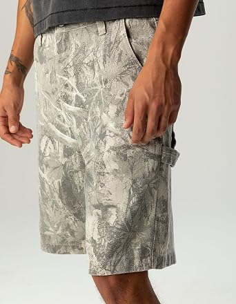 RSQ Mens Loose Embroidered Twill Utility Shorts