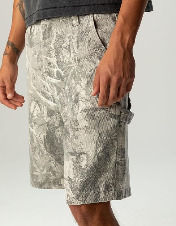 RSQ Mens Loose Embroidered Twill Utility Shorts