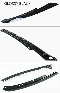 Glossy Black RS Si Style Front Grille + Hood Bumper Trim Nose Cover Compatible with 2016-2018 Honda Civic and 2019-2021 Civic Hatchback/Si Model