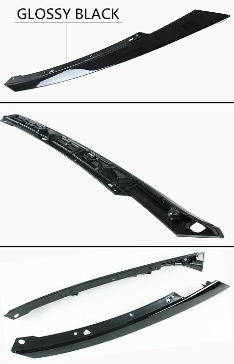 Glossy Black RS Si Style Front Grille + Hood Bumper Trim Nose Cover Compatible with 2016-2018 Honda Civic and 2019-2021 Civic Hatchback/Si Model