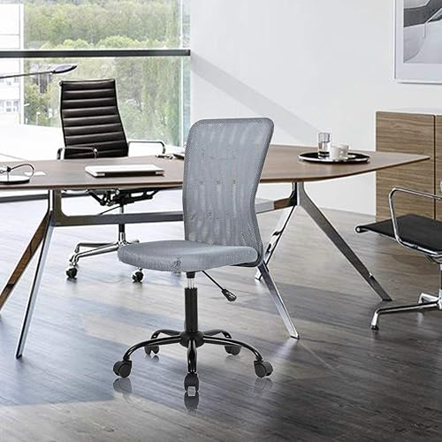 Miniatura 8 de Silla de oficina moderna ergonómica de malla, sin brazos, negro y gris, límite de peso de 250 libras Gris,Azul,Verde,Naranja,Rosado,Rojo -,Blanco