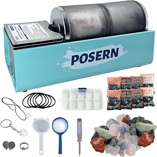 POSERN 이중 투명 드럼이 있는 2.7kg(6파운드) 락 텀블러, 별도의 폴리싱 작업에 적합