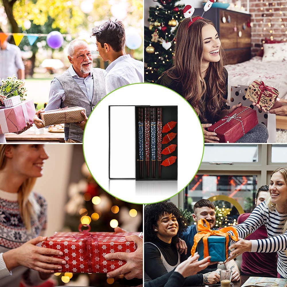 Baguettes en Bûches Naturelles avec Repose-Baguettes, 2 Pièces, Coffret Cadeau Réutilisable Exquis, Repose-Baguettes, Cadeau De Vacances Vaisselle Saine Traditionnelle