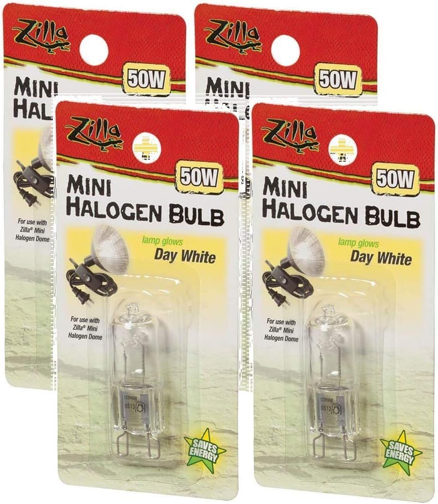Zilla 4 Pack of Reptile Terrarium Heat Lamps Mini Halogen