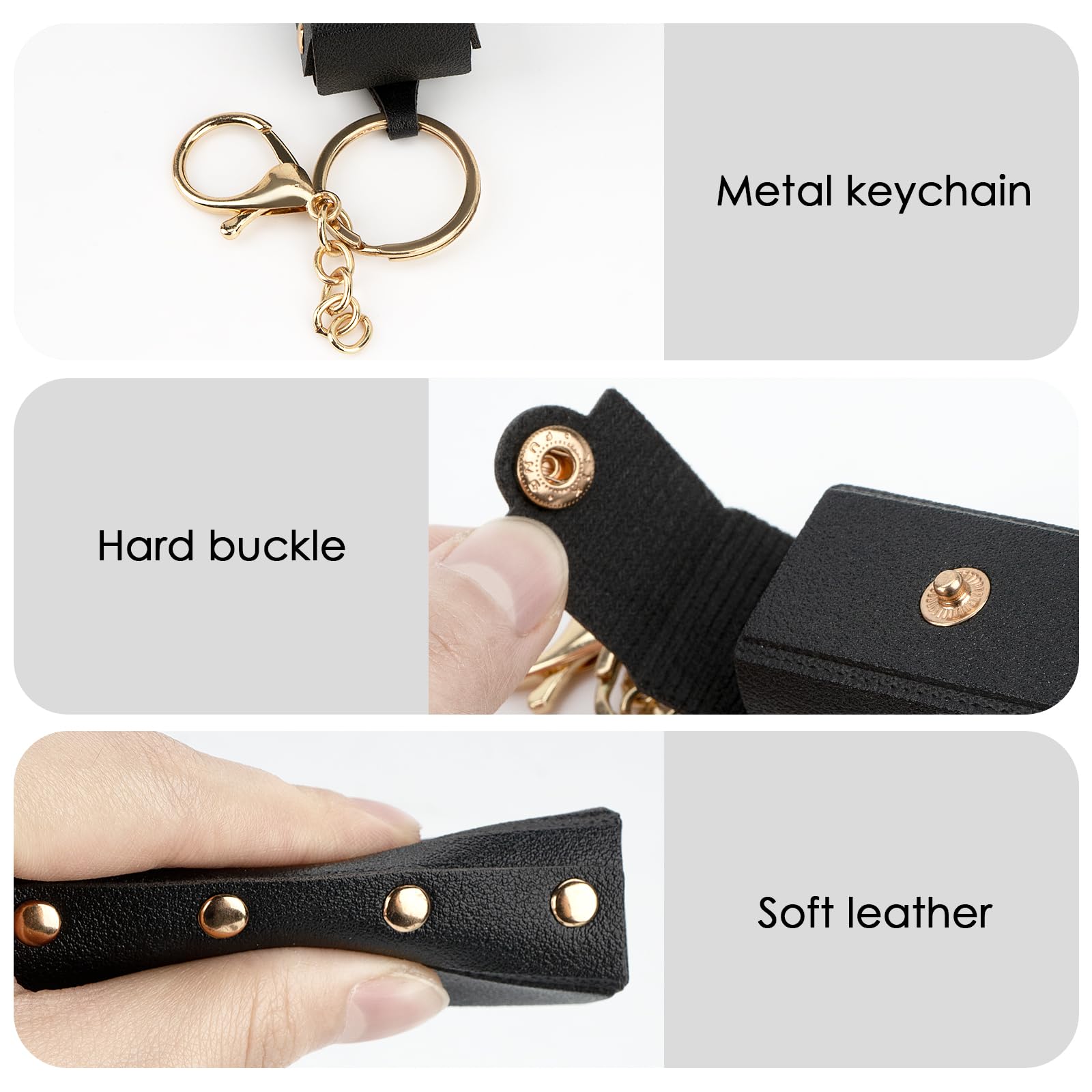 Adorila 2 Pack Lipstick Case, Soft Leather Lipstick Holder for Women, Portable Lip Balm Sleeve Pouch (Black & White)