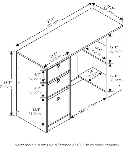 Miniatura 9 de Furinno Econ - Escritorio multiusos para computadora, color cereza claro/negro cereza claro/ negro,Espresso,Roble