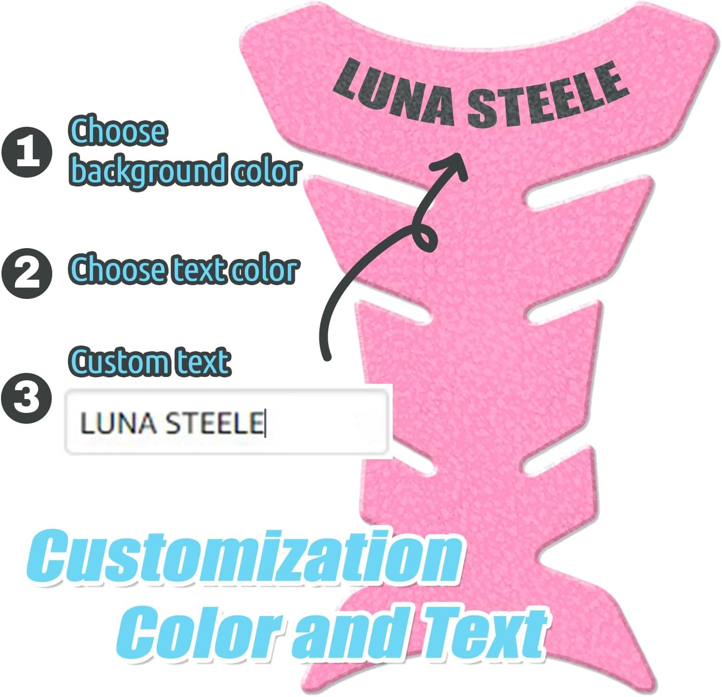 Fully Custom Motorcycle Gas Tank Pad Protector - Universal Anti-Slip Fish Bone Protection Grip Sticker Decal - Upload Your Photo/Image to create your unique TANK PAD