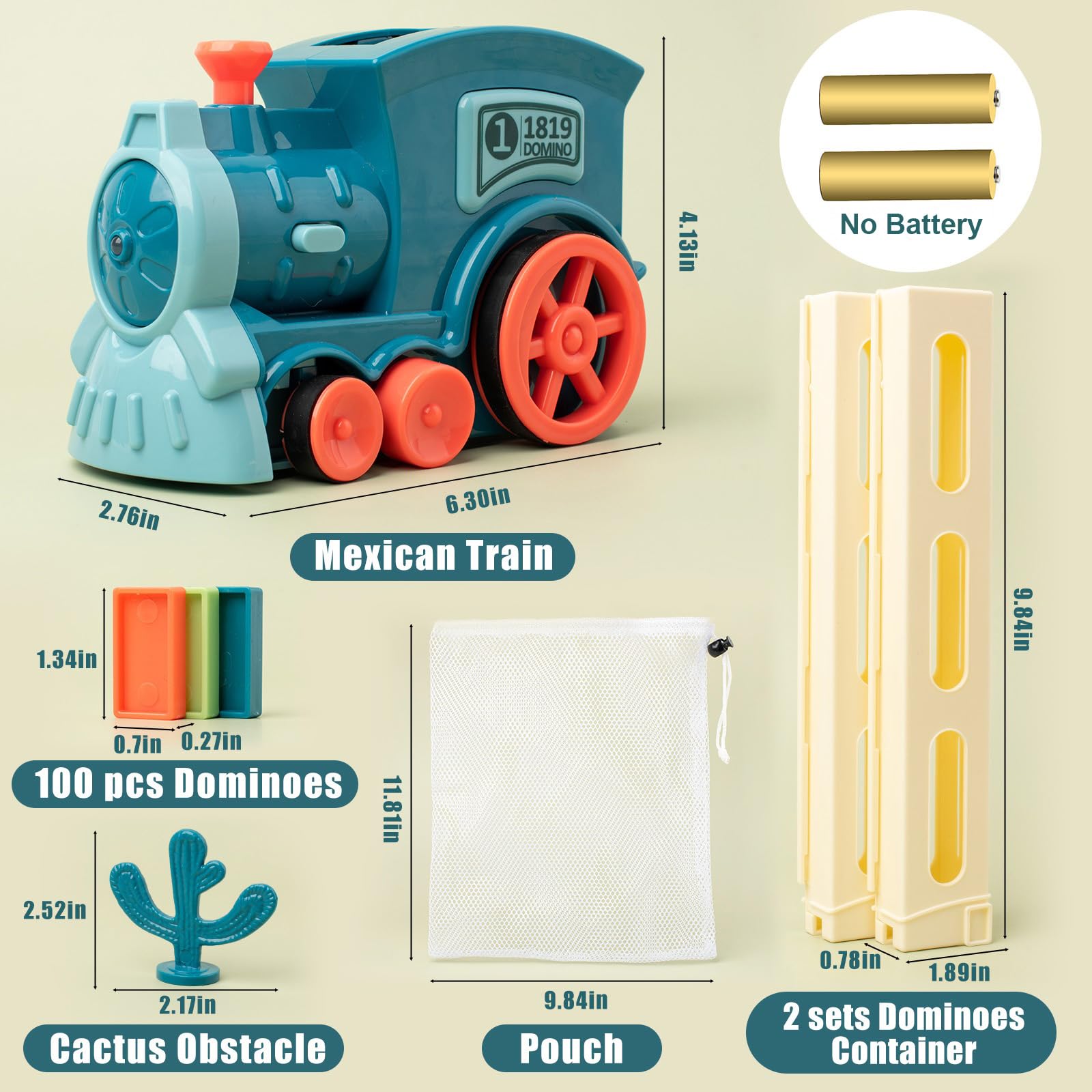 Domino Electric Train OBEST 200 Pieces Domino Train Toy Set