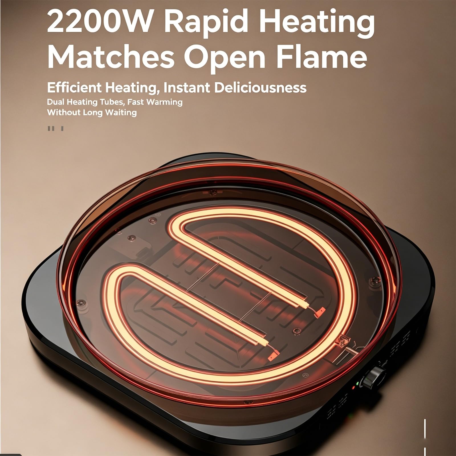 2200w, Crepiera Elettrica, Piastra Antiaderente Da 40 Cm, Controllo Illimitato Della Temperatura, Per Crêpes, Omelette E Pancake. Include Utensili Per Crêperie.