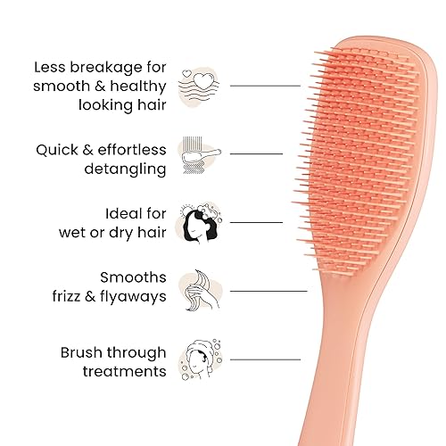 Miniatura 4 de Tangle Teezer Cepillo desenredante definitivo para cabello húmedo y seco, elimina nudos y reduce la rotura para todo tipo de cabello, albaricoque