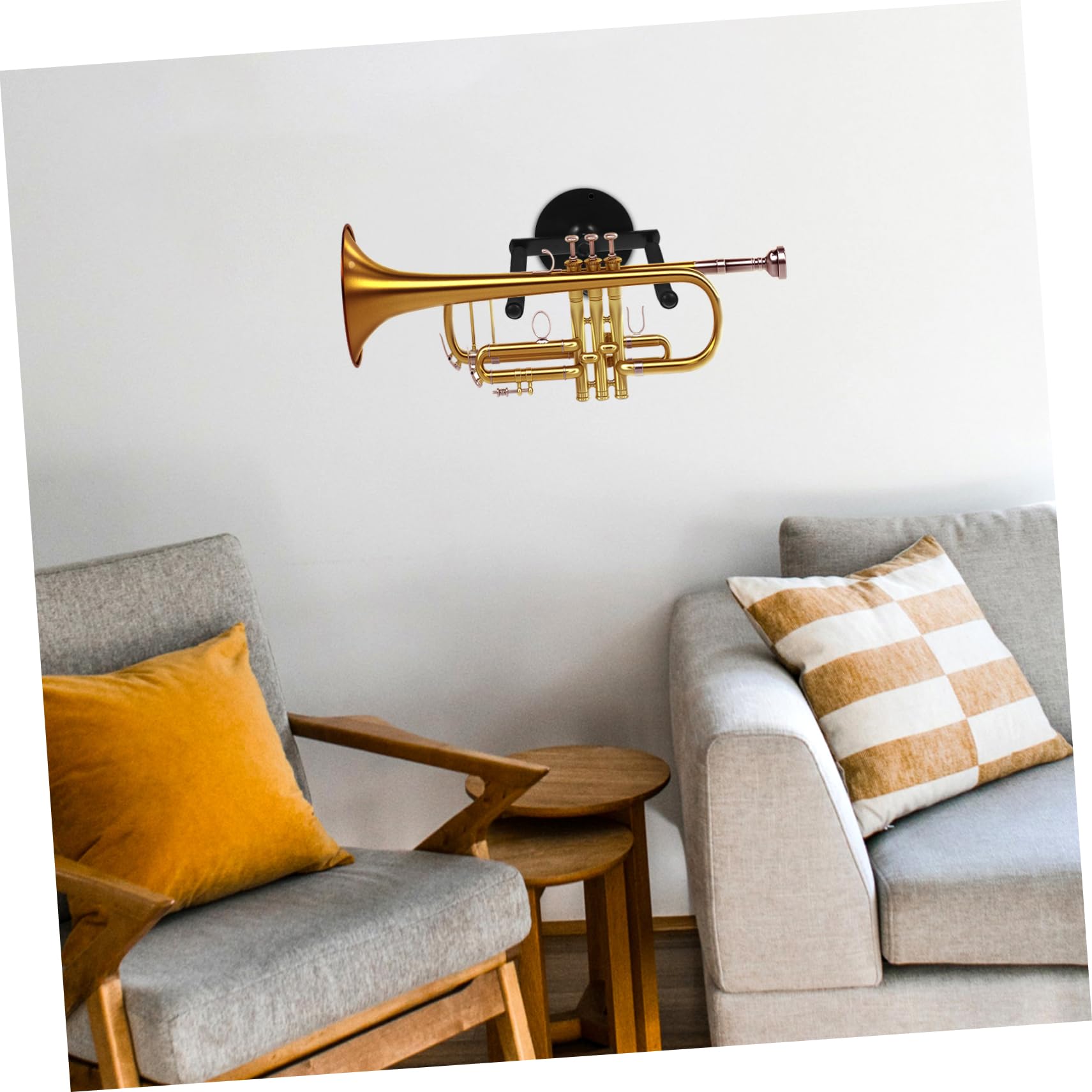 Support Mural Pour Trompette Petit Format En Métal Noir, Crochet Suspendre Robuste Pour Instruments à Vent, Accessoire Mural Pratique Pour Rangement Musical