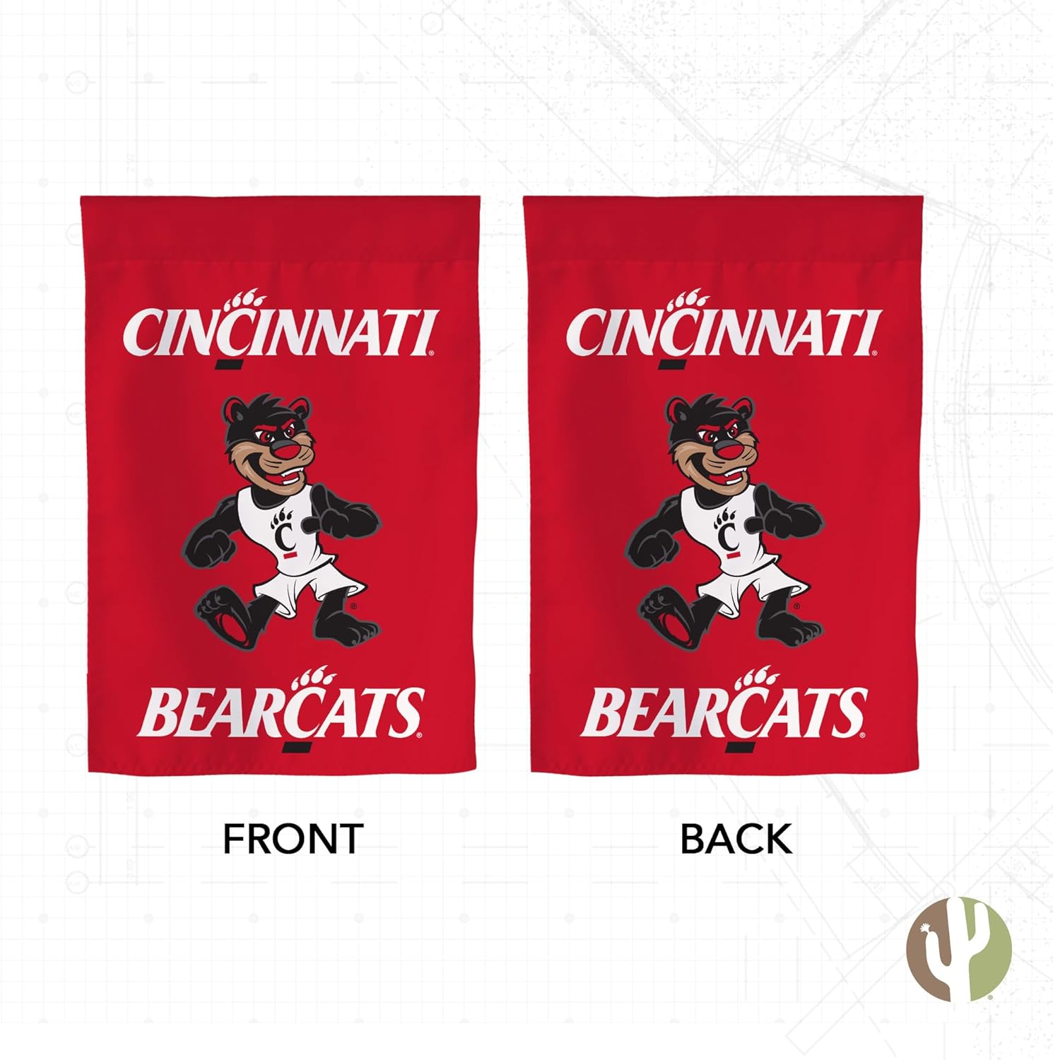 Desert Cactus University of Cincinnati UC Garden Flag – 19 x 12 inch Cincinnati Bearcats Banner, For Outdoor Display and Events (Design K) - Image 2