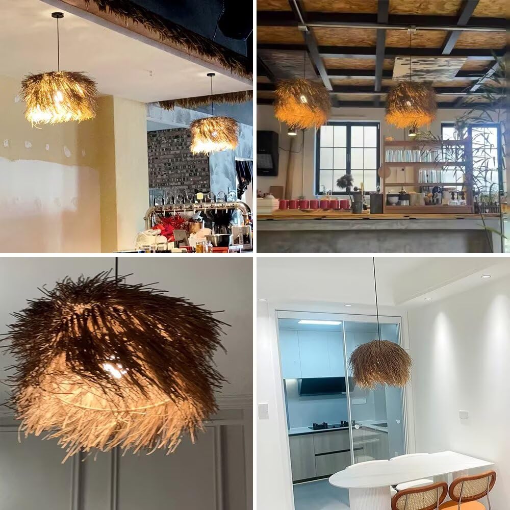 Kreatywna kawa ręcznie rattanowy kapelusz słomkowy lampa wisząca w stylu Wabi-Sabi rattanowy abażur lampa sufitowa Retro żyrandol do salonu restauracja kawiarnia