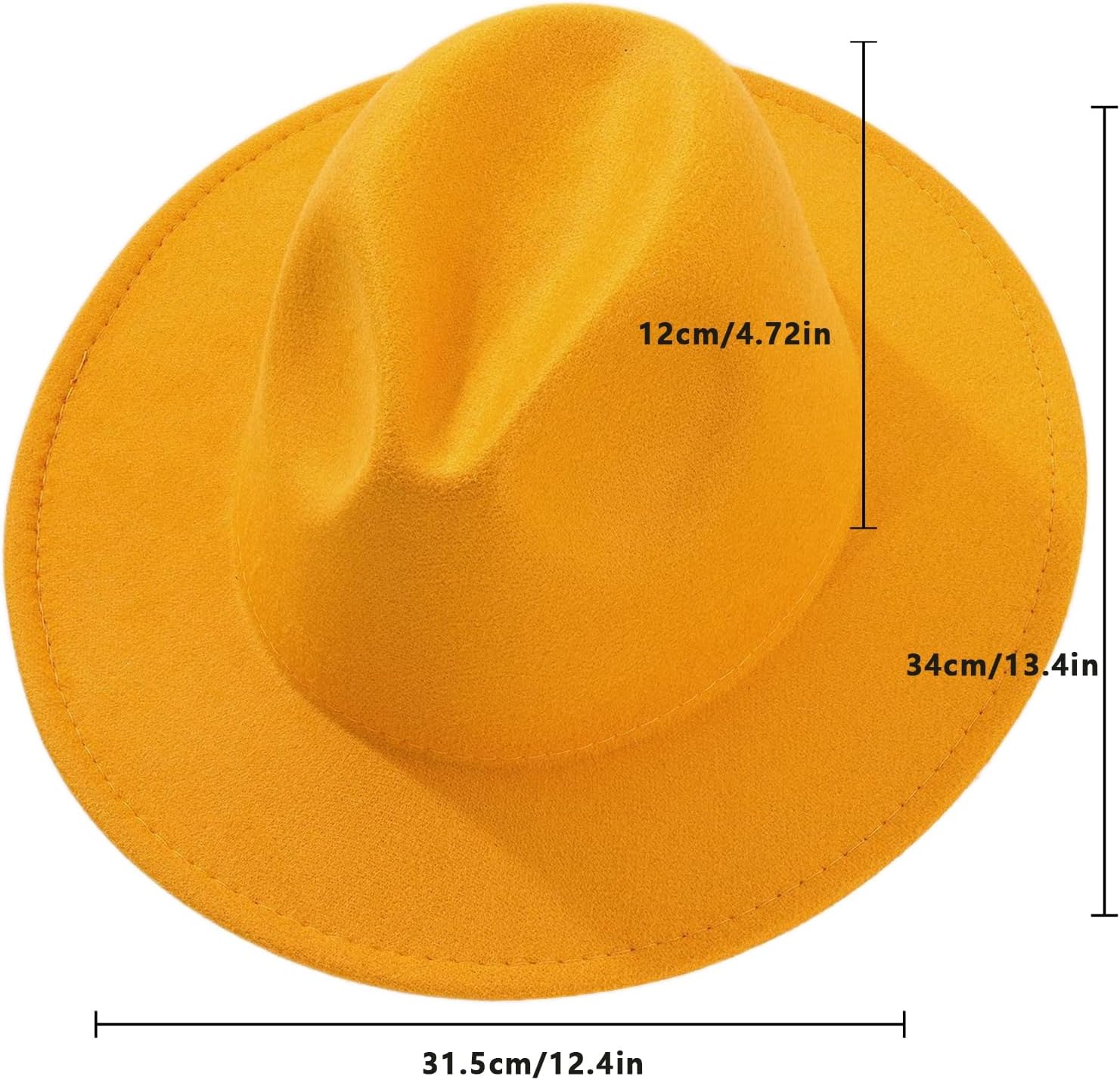 Women Men Fedora Hat Wide Brim Felt Panama Cap Jazz Hat for Dress-up/Themed Costume Party/Cosplay Accessory