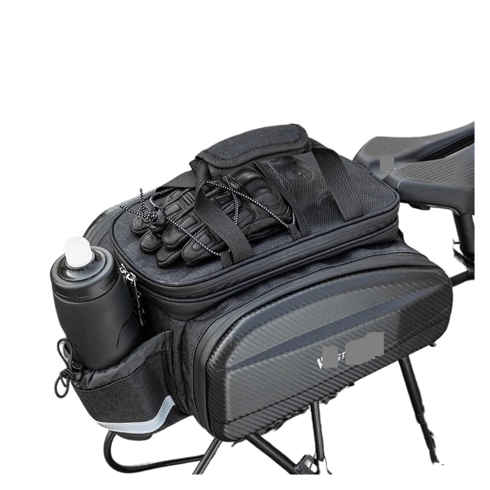 Compatible con Bolsa de Bicicleta poliéster EVA 17-31L, Resistente al Agua, Accesorios Grava montaña for Viaje Gran Capacidad(Black Expandable)