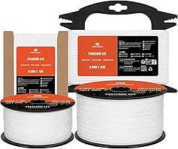 3mm Paracord 425 Tipo II 30m Blanco | 100% Nylon Cuerda 3 Hebras | Ideal para Al Aire Libre, Camping, Supervivencia, Bricolaje