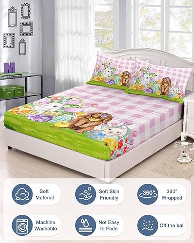 Miniatura 8 de Juego de sábanas bajeras de 3 piezas con diseño de murciélagos voladores negros espeluznantes de Halloween para cama tamaño King, sábana de bolsillo