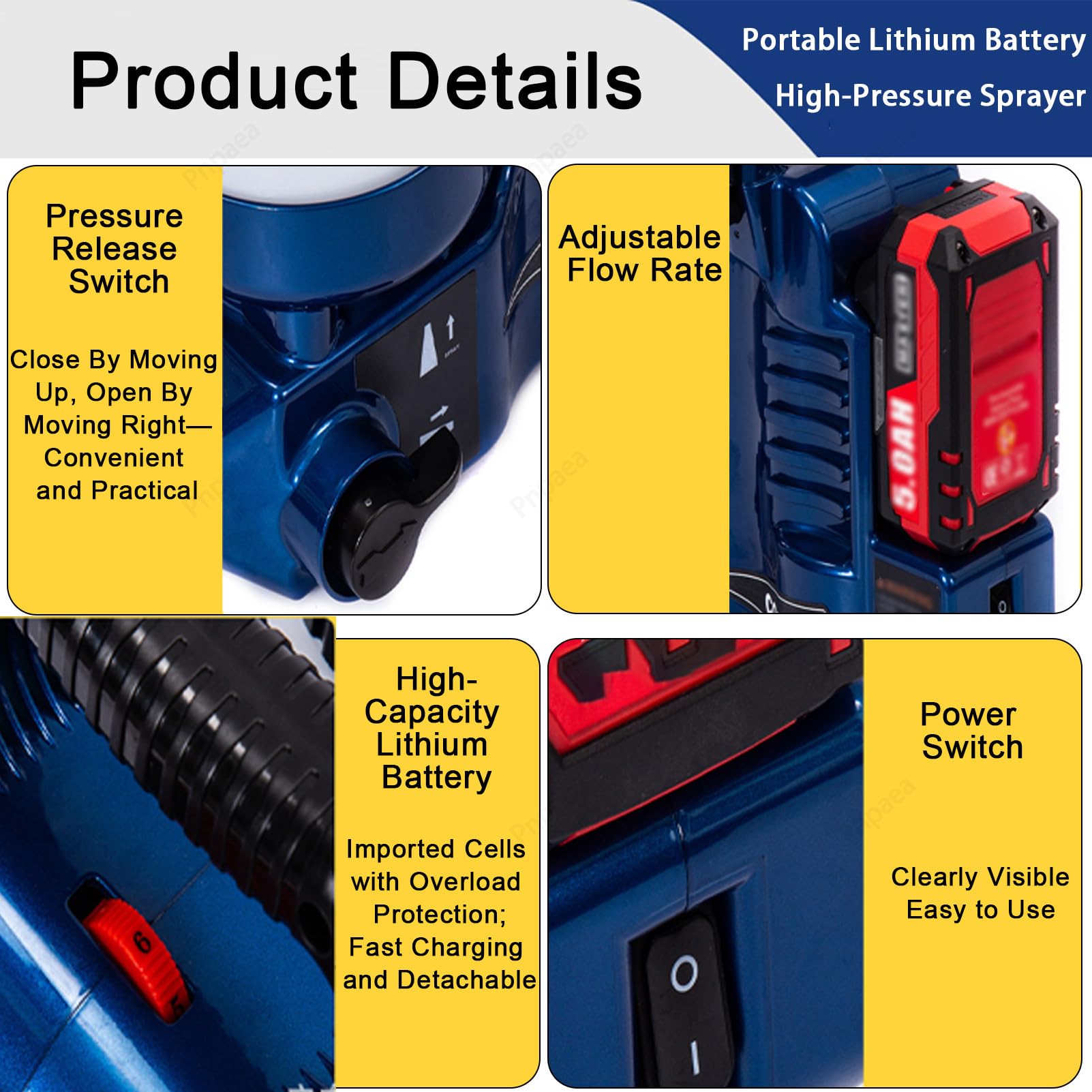 Pistola De Pintura Electrica,Maquina De Pintura Airless 1,2 L,15 Mpa, PresióN Ajustable En 6 Niveles, con 2 BateríAs De 21 V Y Manguera De 1,80 M, 2 L/Min, para Paredes, Vallas Green-580W