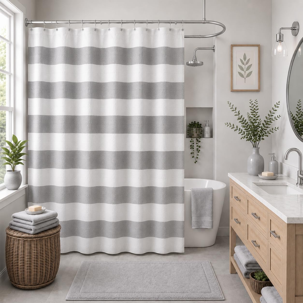 Chevron Shower Curtain - Modern Stripes -7 Chevron Shower Curtain - Modern Stripes -7