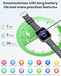 Smart Watch for Men Women, 2.01" Smartwatch with Answer/Make Call/120+ Sport Modes Fitness Tracker/Heart Rate/Sleep/Step Monitor/Pedometer/IP68 Waterproof Watch for Android iOS (Black)