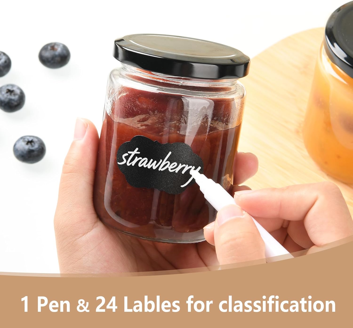 24Pack 12oz Glass Jars with Lids, 350ml Clear Candle Jars for Making Candles, Reusable & Dishwasher Safe Manson Canning Jar Bulk for Jam, Jelly, Honey, Pickles, Spice