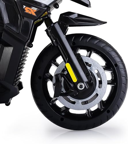 Miniatura 10 de TOBBI Motocicleta eléctrica de 12 V para niños, motos todoterreno con batería, con música, faros, ruedas de entrenamiento, regalo para niños y