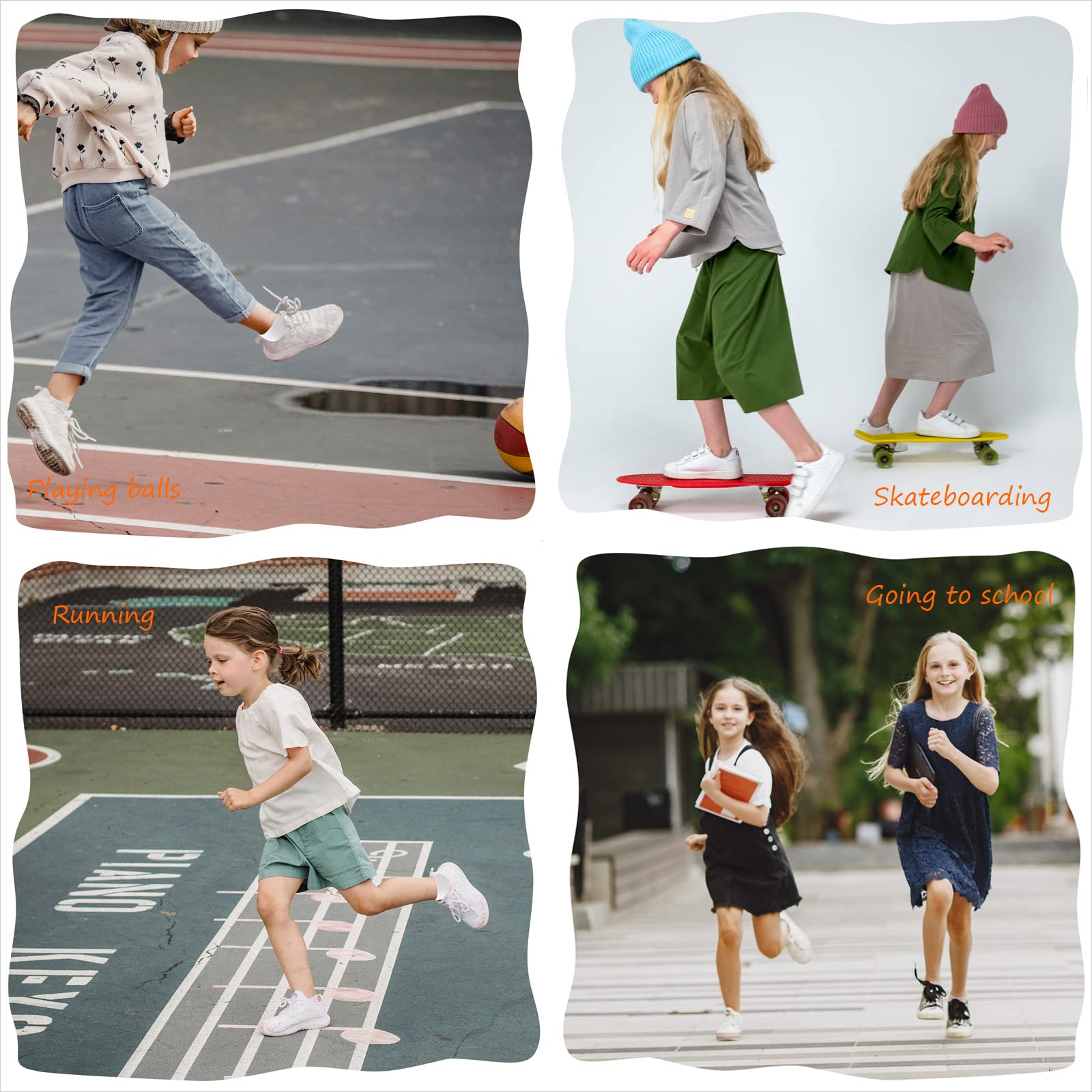 Bemeol Calcetines deportivos de algodón para niñas, 12 pares de calcetines deportivos para niños pequeños y grandes